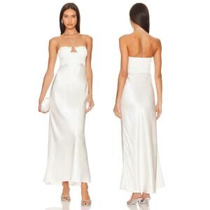 Anna October Sarah Maxi Dress Halter Neck Satin Formal Bridal Wedding Gala XS